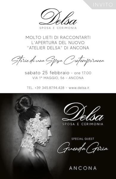 Questa foto è l'immagine dell'invito all'inaugurazione dell'atelier Delsa di Ancona