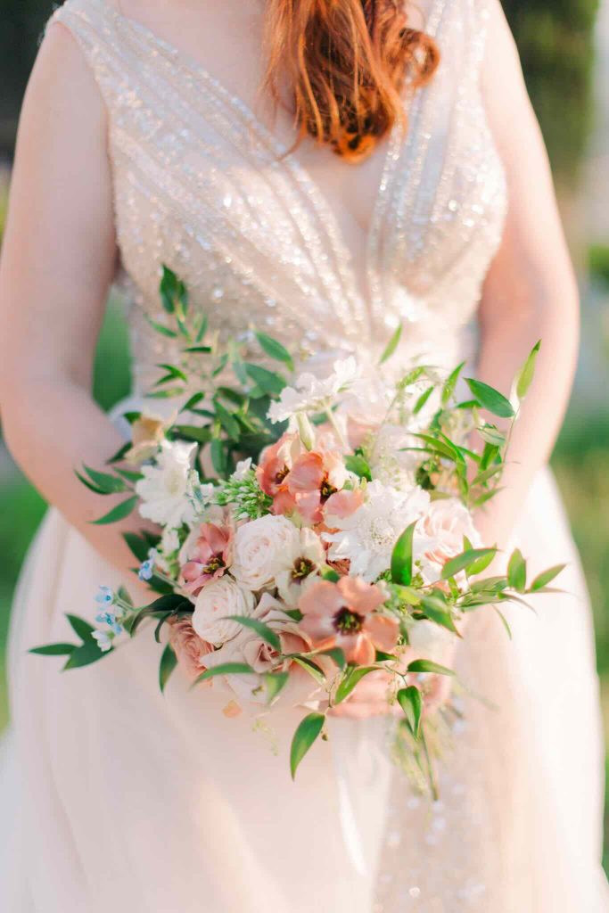 In questa immagine il bouquet dai toni delicati. 