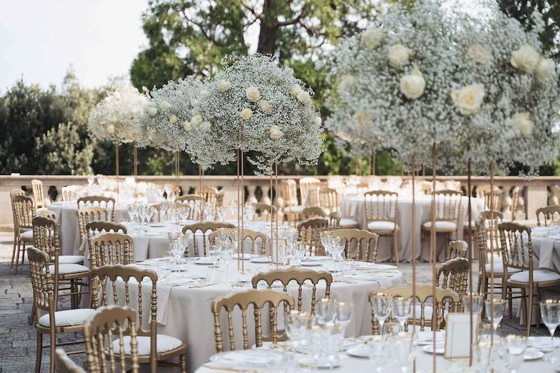 In questa foto uno degli allestimenti per tavole matrimonio 2024 firmato da Silvia Baldan Maison Mariage 