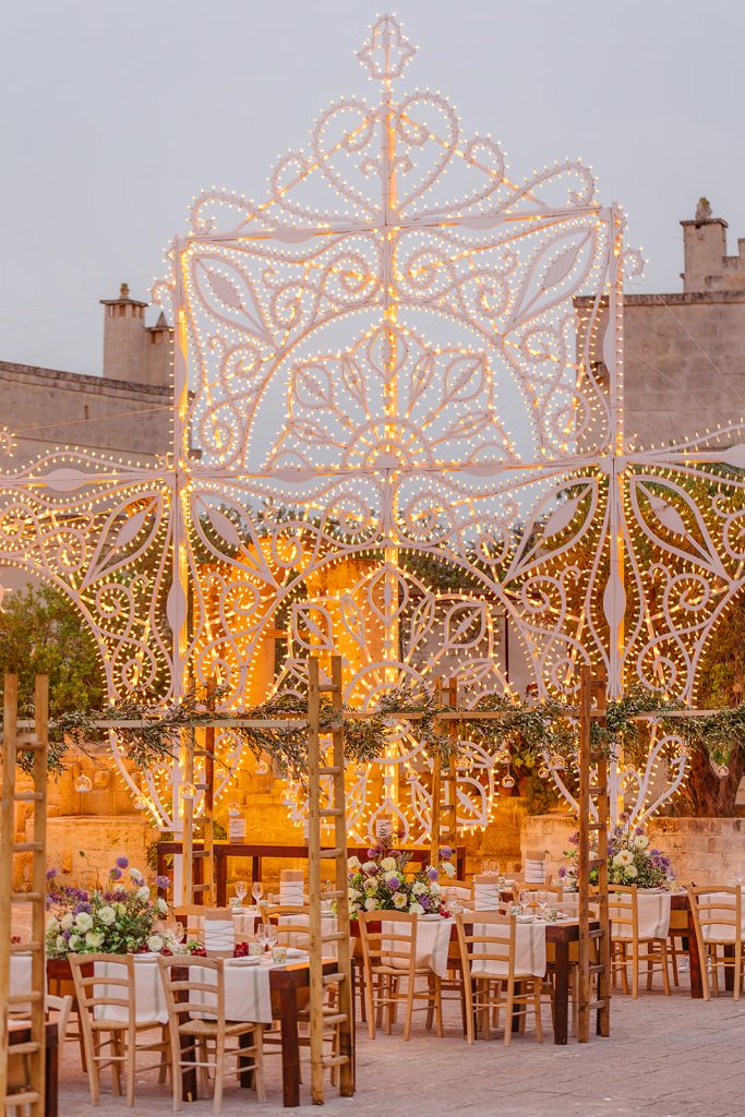 In questa foto una idea matrimonio 2025 le luminarie paulicelli 